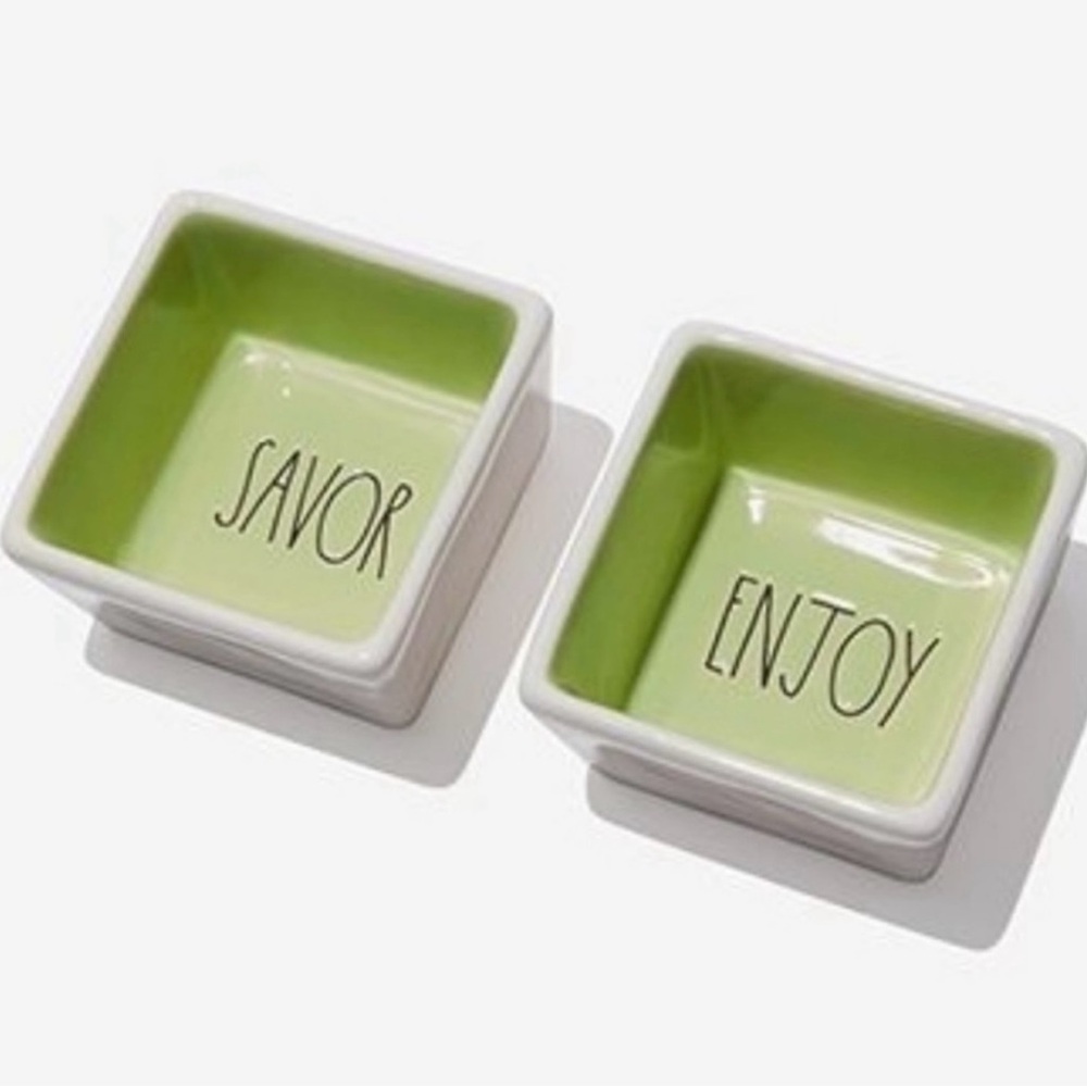 Rae Dunn Savor & Enjoy Square Bowl Set